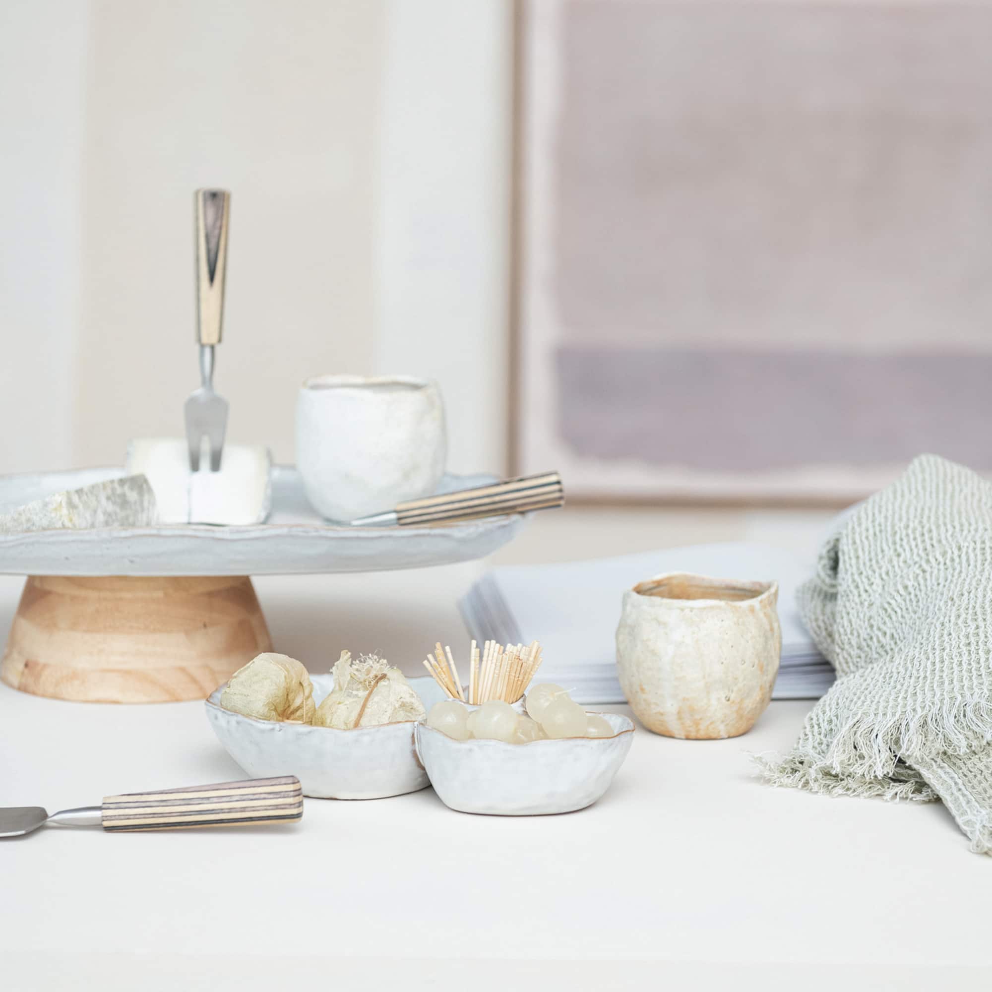 Hello Honey® 8" White Tri-Section Stoneware Dish